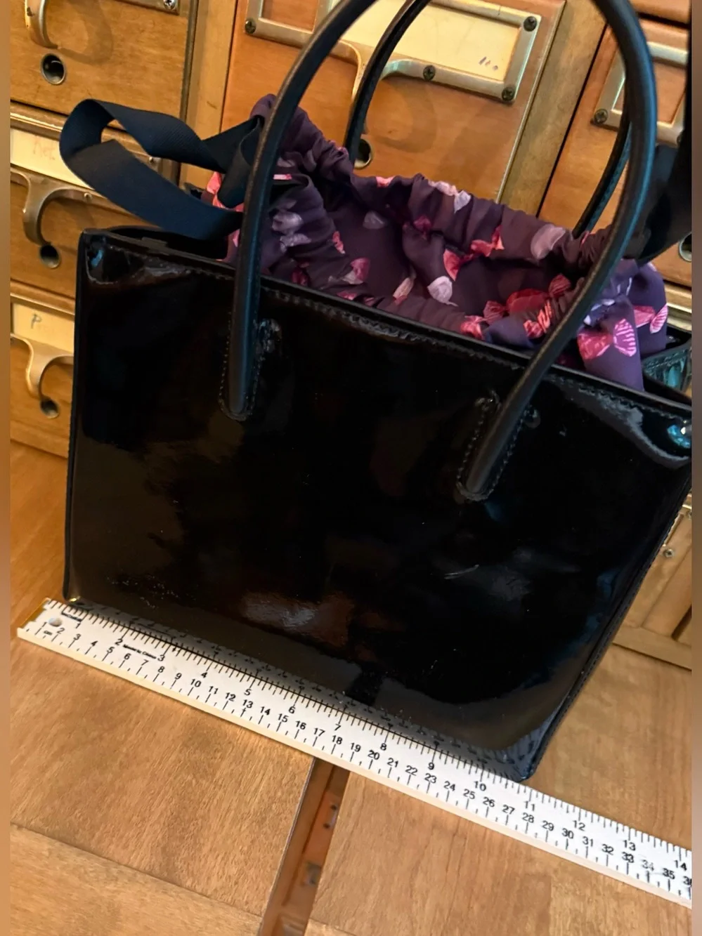 Kate Spade, New York Shiny Black Patent Leather Shopper Tote